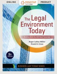 Cover image: The Legal Environment Today - Summarized Case Edition 9th edition 9780357038192