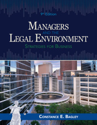 Cover image: Managers and the Legal Environment: Strategies for Business 9th edition 9781337555081