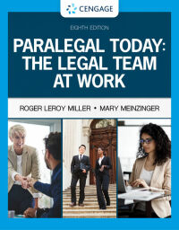 Cover image: Paralegal Today: The Legal Team at Work 8th edition 9780357454053