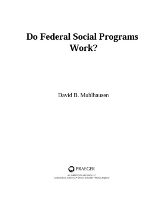Cover image: Do Federal Social Programs Work? 1st edition 9781440828034