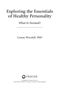 Imagen de portada: Exploring the Essentials of Healthy Personality 1st edition 9781440831942