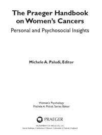 Cover image: The Praeger Handbook on Women's Cancers 1st edition 9781440828133