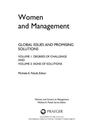 Titelbild: Women and Management [2 volumes] 1st edition 9780313399411