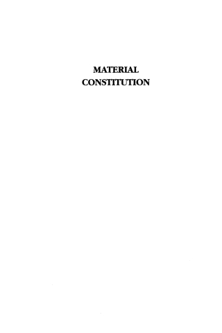 Imagen de portada: Material Constitution 1st edition 9780847683833