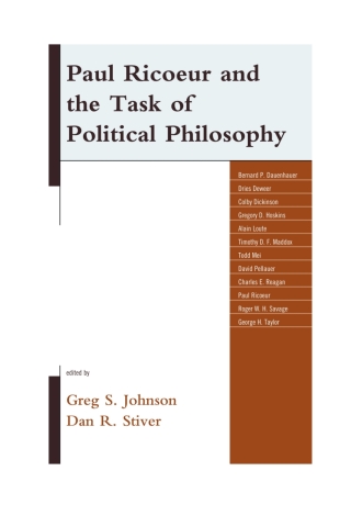 Cover image: Paul Ricoeur and the Task of Political Philosophy 1st edition 9781498503549