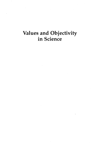 Imagen de portada: Values and Objectivity in Science 1st edition 9780739110454