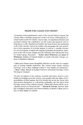 Cover image: Called and Chosen 1st edition 9780742532007