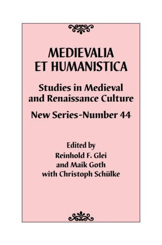 Cover image: Medievalia et Humanistica, No. 44 1st edition 9781538112717