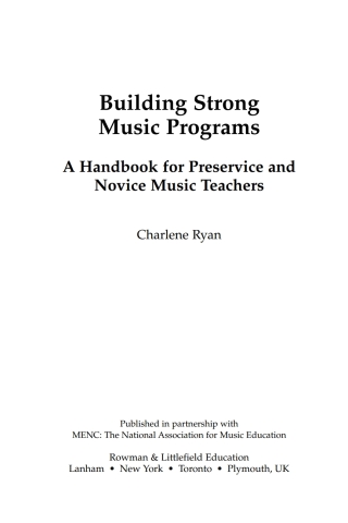 Imagen de portada: Building Strong Music Programs 1st edition 9781607091226