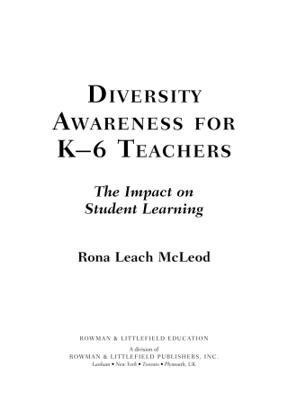 Imagen de portada: Diversity Awareness for K-6 Teachers 1st edition 9781610484213