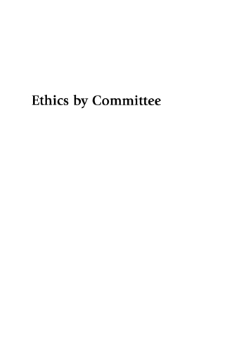 Imagen de portada: Ethics by Committee 1st edition 9780742550452