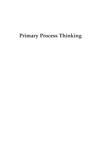 Imagen de portada: Primary Process Thinking 1st edition 9780765706423