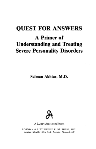 Imagen de portada: Quest for Answers 1st edition 9781568213644