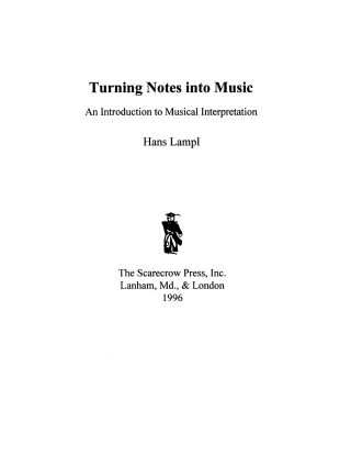 Imagen de portada: Turning Notes Into Music 1st edition 9780810831650