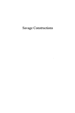 Imagen de portada: Savage Constructions 1st edition 9780739122808