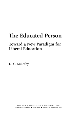 Titelbild: The Educated Person 1st edition 9780742561229