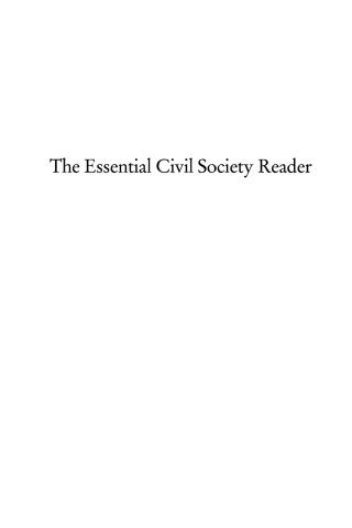 Immagine di copertina: The Essential Civil Society Reader 1st edition 9780847697182