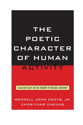Cover image: The Poetic Character of Human Activity 1st edition 9780739171615