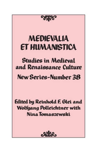 Imagen de portada: Medievalia et Humanistica, No. 38 1st edition 9781442220522