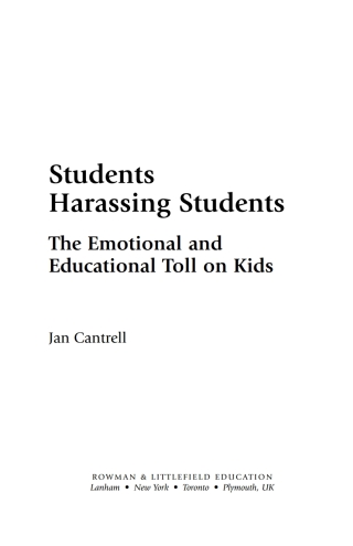 Imagen de portada: Students Harassing Students 1st edition 9781578868612