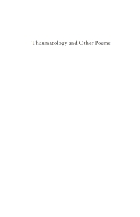 Cover image: Thaumatology and Other Poems 9798385200276