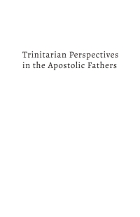 Titelbild: Trinitarian Perspectives in the Apostolic Fathers 9798385201181