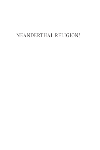 Omslagafbeelding: Neanderthal Religion? 9798385202690