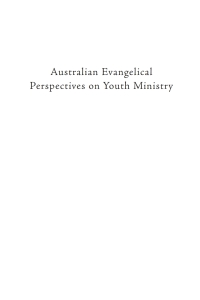 Cover image: Australian Evangelical Perspectives on Youth Ministry 9798385203833