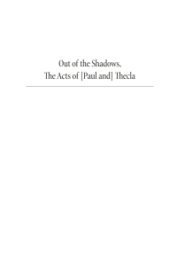 Cover image: Out of the Shadows, the Acts of Paul and Thecla 9798385219247