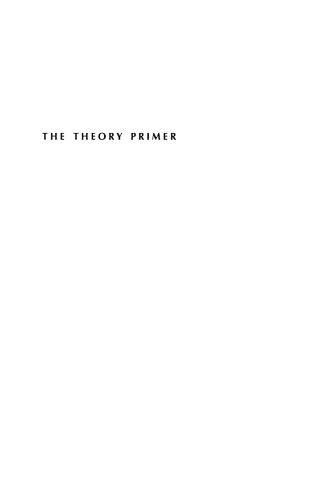 Imagen de portada: The Theory Primer 1st edition 9780742518926