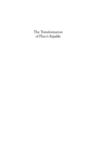 Imagen de portada: The Transformation of Plato's Republic 1st edition 9780739111888