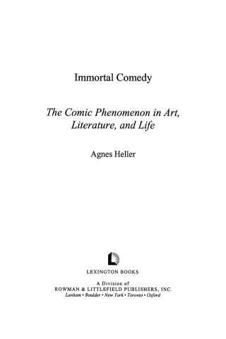Imagen de portada: The Immortal Comedy 1st edition 9780739109199