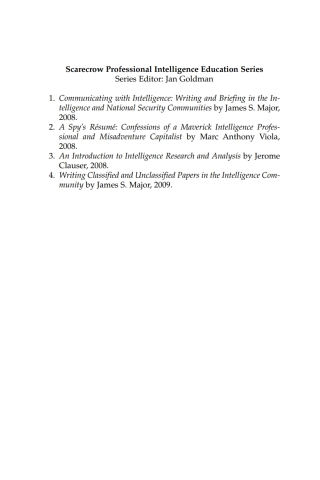 Omslagafbeelding: Writing Classified and Unclassified Papers for National Security 1st edition 9780810861923