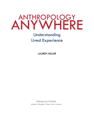 Cover image: Anthropology Anywhere 1st edition 9781538132791