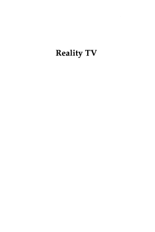 Imagen de portada: Reality TV 1st edition 9780742527478