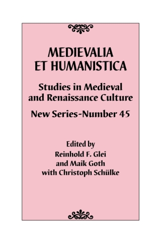 Imagen de portada: Medievalia et Humanistica, No. 45 1st edition 9781538117170