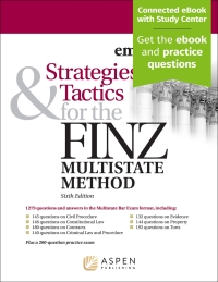 Imagen de portada: Strategies & Tactics for the Finz Multistate Method 6th edition 9781543858532