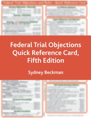 Cover image: Federal Trial Objections and Rules 5th edition 9798886690965