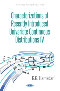 Cover image: Characterizations of Recently Introduced Univariate Continuous Distributions IV 9798886977516