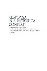 Cover image: Responsa in a Historical Context 9798887193595