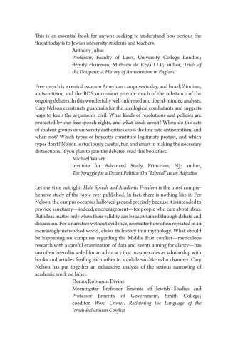 Cover image: Hate Speech and Academic Freedom 9798887194196