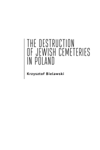 Imagen de portada: The Destruction of Jewish Cemeteries in Poland 9798887195698