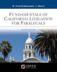 Titelbild: Fundamentals of California Litigation for Paralegals 8th edition 9798889062752