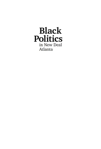 Cover image: Black Politics in New Deal Atlanta 1st edition 9780807853702