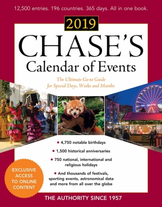 Cover image: Chase's Calendar of Events 2019 62nd edition 9781641432634