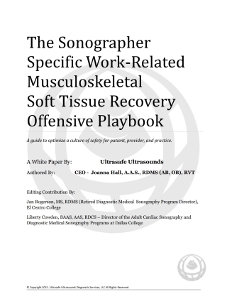 Cover image: The Sonographer Specific Work-Related Musculoskeletal Soft Tissue Recovery Offensive Playbook 1st edition 9798986318608