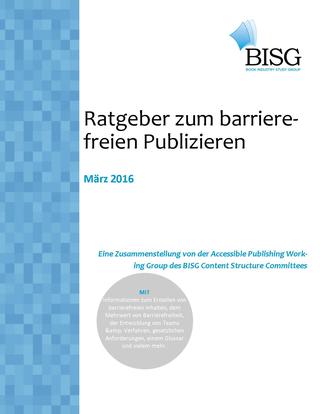صورة الغلاف: Ratgeber zum barrierefreien Publizieren