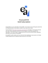 Cover image: EmanuelAYCE Gold (6 month) Subscription 1st edition eagold