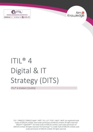 Cover image: ITIL 4: Digital and IT Strategy (DITS) 1st edition ITIL4DITS01