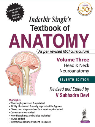 Cover image: Inderbir Singh’s Textbook of Anatomy (Volume 3: Head & Neck and Neuroanatomy) 7th edition 9789389129014